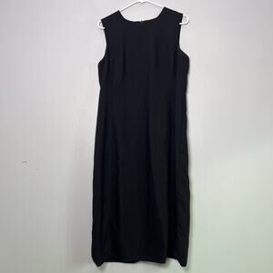 Vintage Talbots Black Wool Sheath Dress Sz 12 Crepe Classic Lined Event Capsule